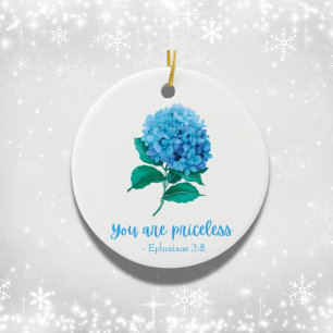 Ornamento De Cerâmica Você é Precioso Escritura da Fé Cristã Floral