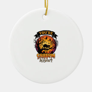 Ornamento De Cerâmica Você Está Me Assustando Gato Preto De Halloween Lu