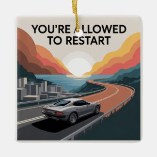 Ornamento De Cerâmica Você Tem Permissão Para Reiniciar