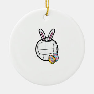 Ornamento De Cerâmica Volei de Páscoa Bunny Esportes Jogadora Mulheres M