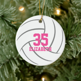 Ornamento De Cerâmica vôlei personalizada mínima simples