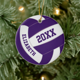 Ornamento De Cerâmica voleibol branco roxo