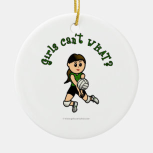 Ornamento De Cerâmica Voleibol Claro em Verde