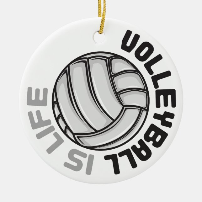 Ornamento De Cerâmica Voleibol é a vida (Frente)