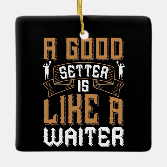 Ornamento De Cerâmica Voleibol - Um Bom Setor Como Um Garçom (Frente)