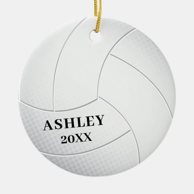 Ornamento De Cerâmica Volley Ball Personalizado Natal (Frente)