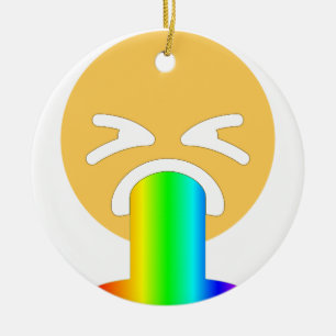 Ornamento De Cerâmica vômito do arco-íris emoji