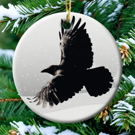 Ornamento De Cerâmica Voo de aves selvagens Raven Spirit Animal Bird Voo