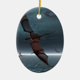 Ornamento De Cerâmica Vôo de dragões vermelhos sobre o mar
