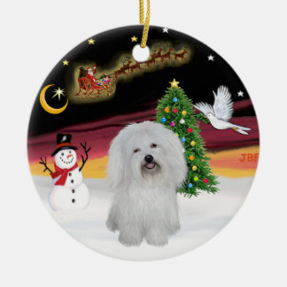 Ornamento De Cerâmica Voo noturno - Coton de Tulear