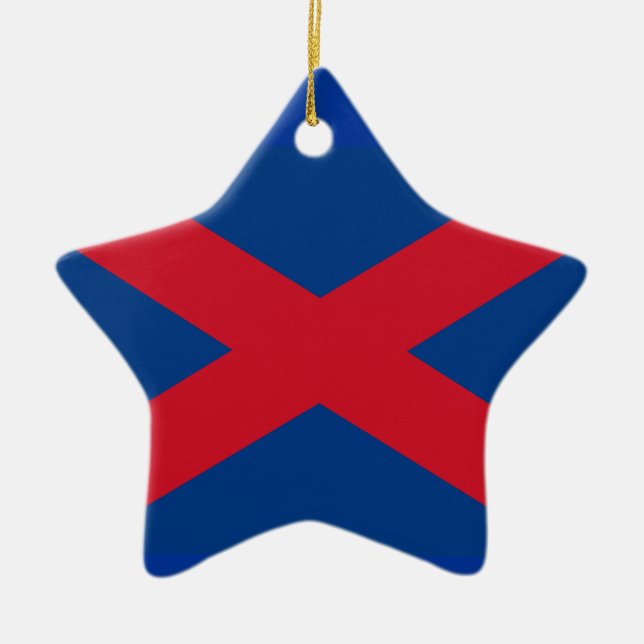 Ornamento De Cerâmica Voortrekker Flag (Frente)