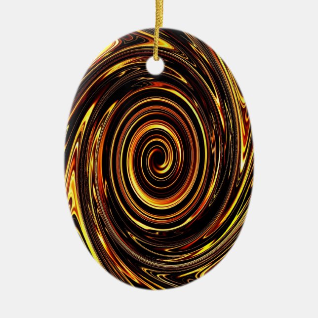 Ornamento De Cerâmica Vortex de Chocolate 02 (Frente)