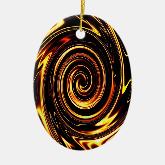 Ornamento De Cerâmica Vórtice de Chocolate 01 (Frente)