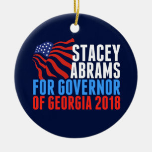 Ornamento De Cerâmica Vote Stacey Abrams para a Geórgia Governador 2018