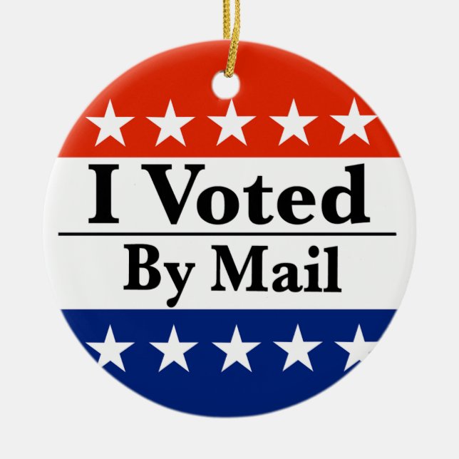 Ornamento De Cerâmica Votei Por Correio (Frente)