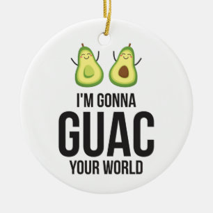 Ornamento De Cerâmica Vou guiar seu mundo Engraçado Guacamole Avocado