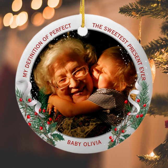 Ornamento De Cerâmica Vovó 1rua de Natal Molho de Prata Clássico (Criador carregado)