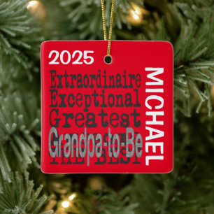 Ornamento De Cerâmica Vovô a Ser Extraordinário PERSONALIZADO