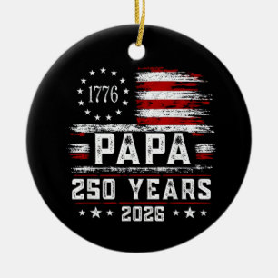 Ornamento De Cerâmica Vovô Americano Bandeira dos EUA 250 Anos 4 de Julh