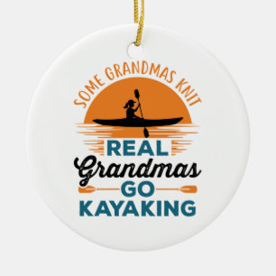 Ornamento De Cerâmica Vovô do Knnô Verdadeiro Vai Kayaking