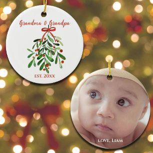 Ornamento De Cerâmica Vovó e Vovô Minimalistas Bonitos