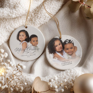 Ornamento De Cerâmica Vovó & Vovô 2 Foto Netos Natal