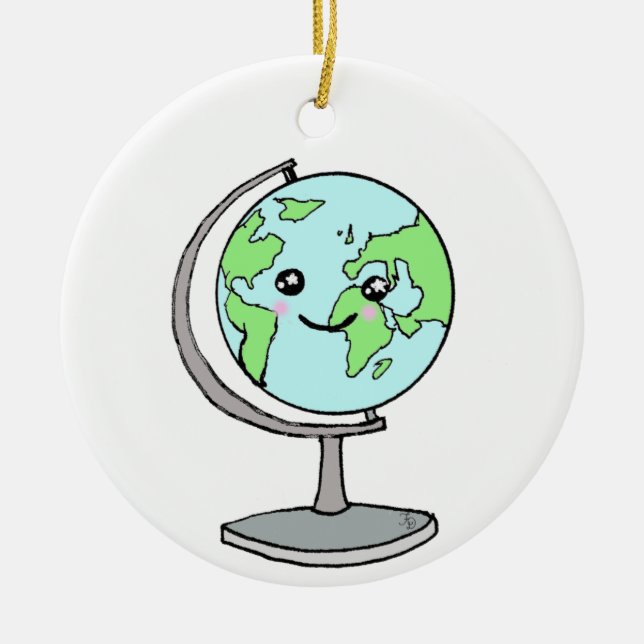 Ornamento De Cerâmica Voy a dar la vuelta al mundo (Frente)