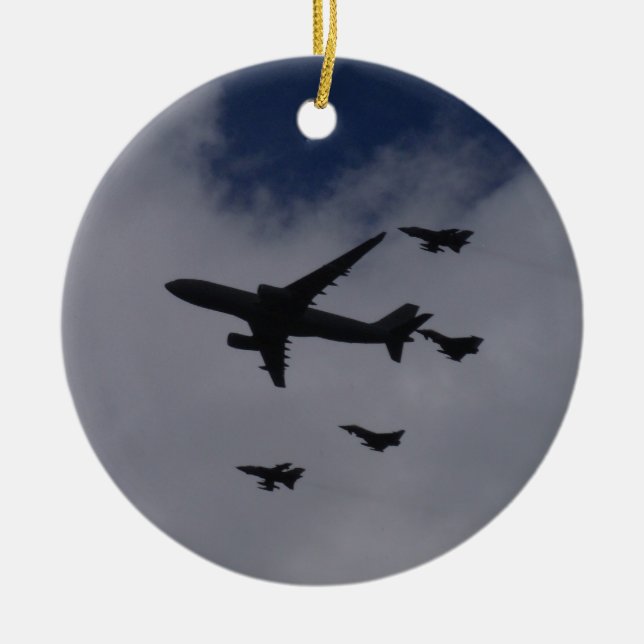 Ornamento De Cerâmica Voyager e Tufões (Frente)