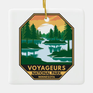 Ornamento De Cerâmica Voyageurs National Park Minnesota Sunset Emblem