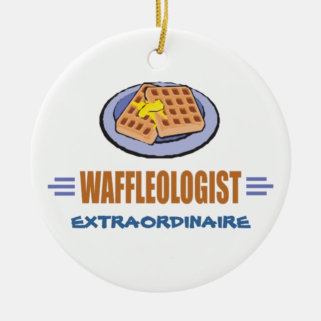 Ornamento De Cerâmica Waffle Engraçado (Frente)