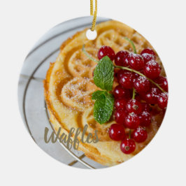 Ornamento De Cerâmica Waffles caseira com groselhas para dentes doces