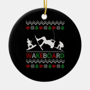 Ornamento De Cerâmica wakeboard Engraçado Natal