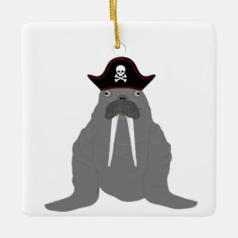 Ornamento De Cerâmica Walrus Pirate Ornament