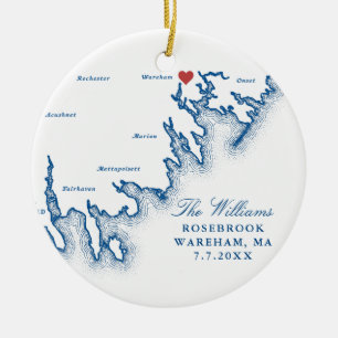 Ornamento De Cerâmica Wareham MA Foto de Casamento Primeiro Natal Cerâmi