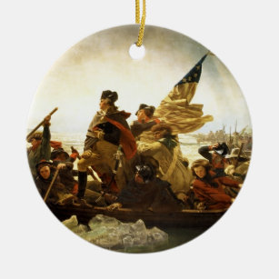 Ornamento De Cerâmica Washington que cruza o Delaware por Emanuel Leutze