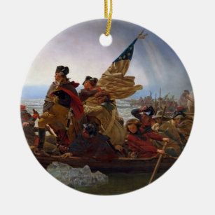 Ornamento De Cerâmica Washington que cruza o Rio Delaware