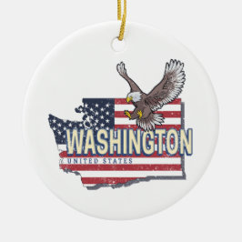 Ornamento De Cerâmica Washington State United States Map USA Souvenir