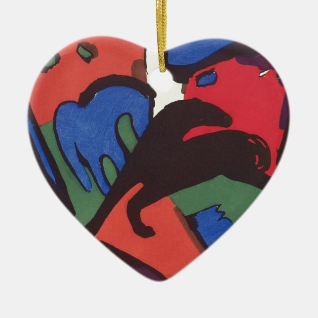 Ornamento De Cerâmica Wassily Kandinsky Franz Marc Blue Rider Painting (Frente)