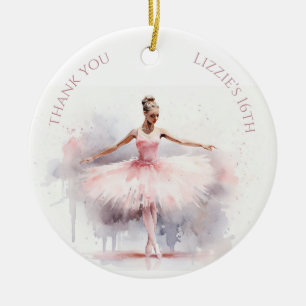 Ornamento De Cerâmica Watercolor Ballerina