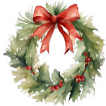 Ornamento De Cerâmica Watercolor Christmas Wreath<br><div class="desc">Watercolor Christmas Wreath Cerâmica Ornament Home & Living > Home Décor > Holiday Accentts > Ornaments</div>