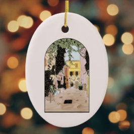 Ornamento De Cerâmica Watercolor Colorful Roma, Itália