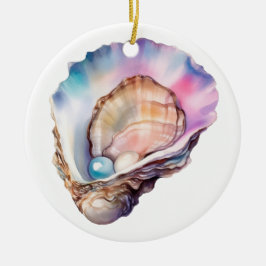 Ornamento De Cerâmica Watercolor Oyster