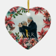 Watercolor Poinsettia Casamento Aniversário 2 Foto