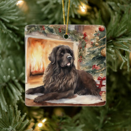 Ornamento De Cerâmica Watercolor Terra Nova - Cena de Natal 2