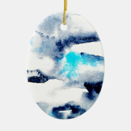 Ornamento De Cerâmica Watercolour brilhante abstrato textura pintada