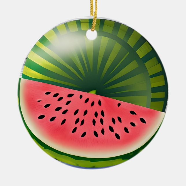Ornamento De Cerâmica Watermelon Pun Natal Personalizado (Frente)