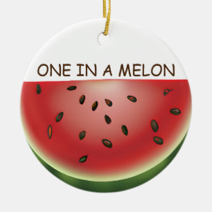 Ornamento De Cerâmica Watermelon Pun Natal Personalizado