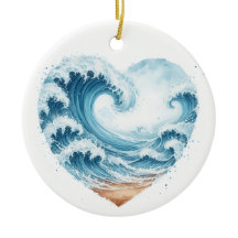 WAVES EM FORMA DE CORAÇÃO DE ÁGUA NA PRAIA