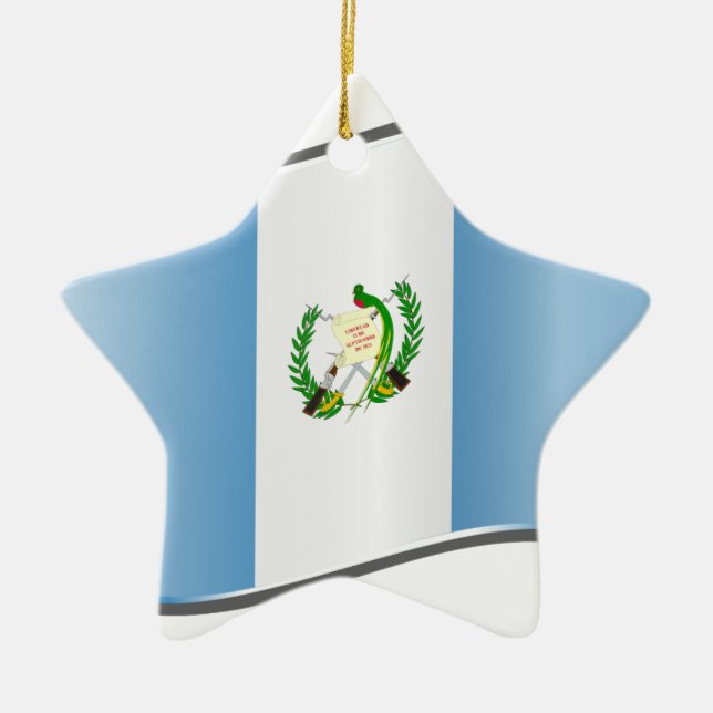 Ornamento De Cerâmica Wavy Guatemala Flag (Frente)