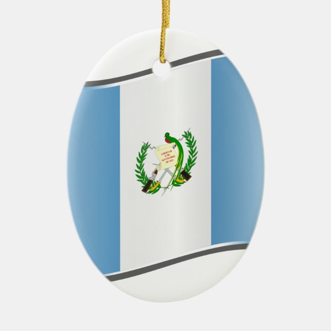Ornamento De Cerâmica Wavy Guatemala Flag (Frente)